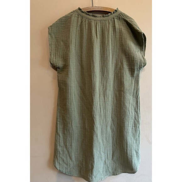 H&M NWT Muslin Dress 100% Cotton Khaki Green Gauzy Size Small Boho Beachy New - Picture 7 of 9